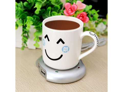 Office Coffee Tea Cup Warmer with 4-Port USB HUB - Leena Spices