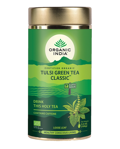 Tulsi Green Tea Classic Loose Leaf Organic India - Leena Spices