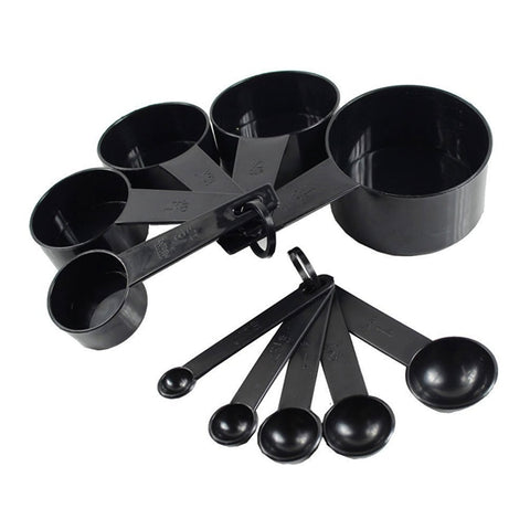 Spoons Black Measuring Cup Set of 10 - Leena Spices